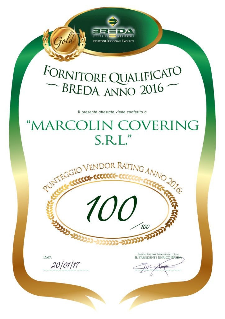 PREMIO FORNITORE QUALIFICATO 100/100